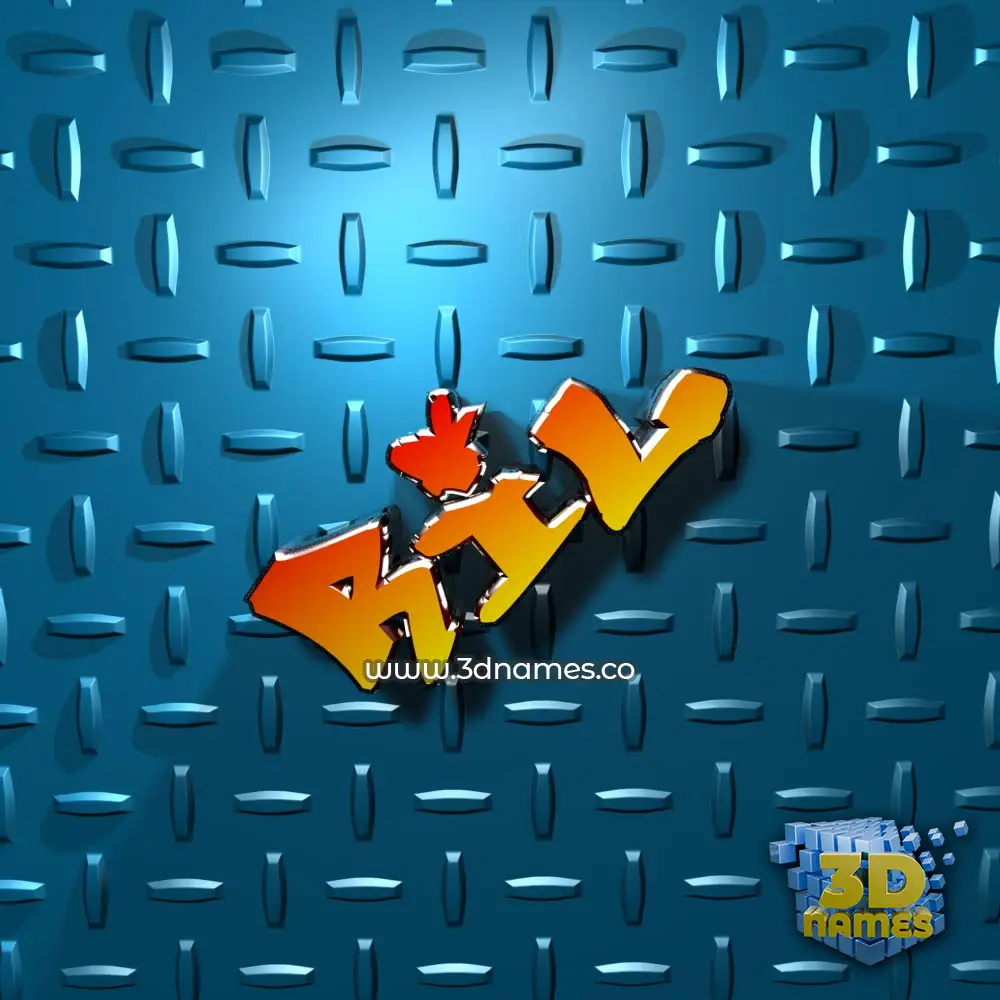 ril in Grid Style style - 3D name wallpaper