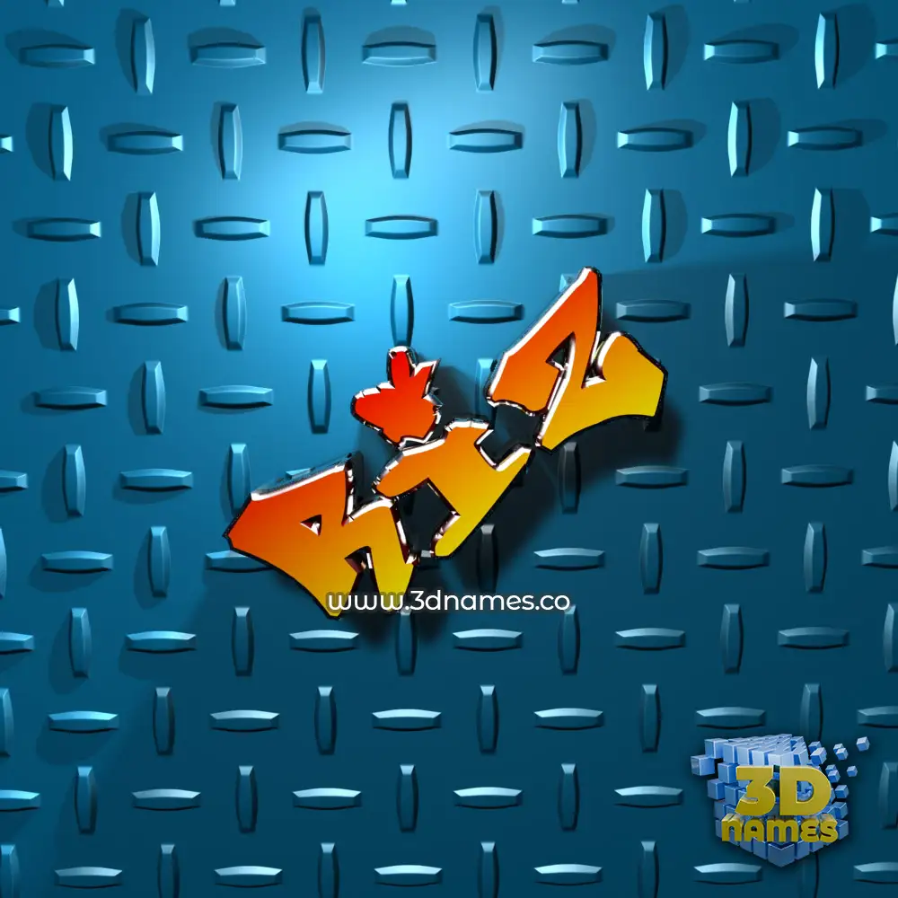 riz in Grid Style style - 3D name wallpaper