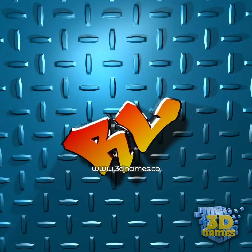 rl in Grid Style style - 3D name wallpaper