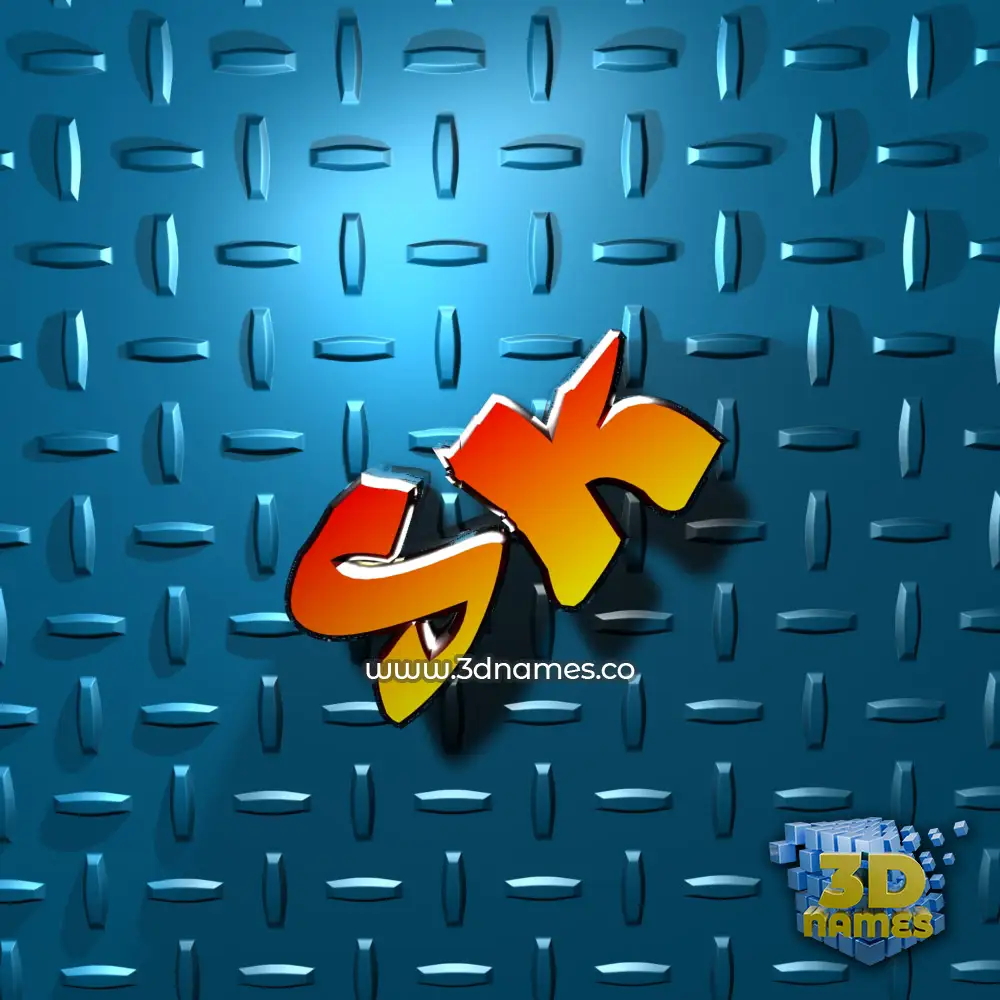 sk in Grid Style style - 3D name wallpaper