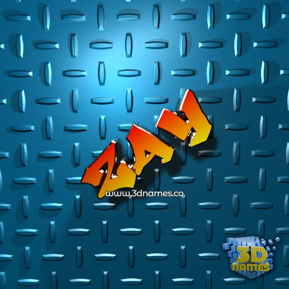 zay in Grid Style style - 3D name wallpaper