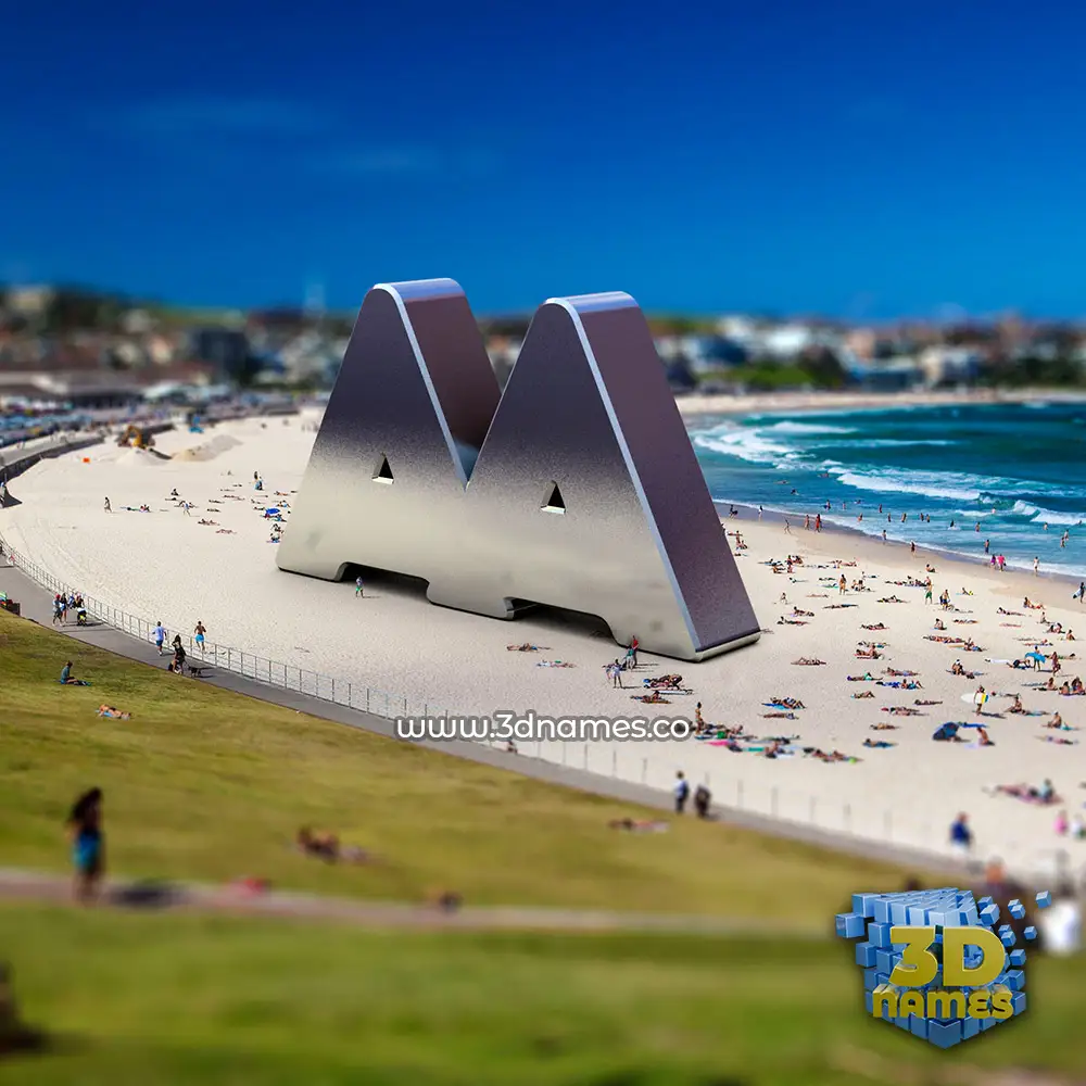 aa in Bondi Beach style - 3D name wallpaper
