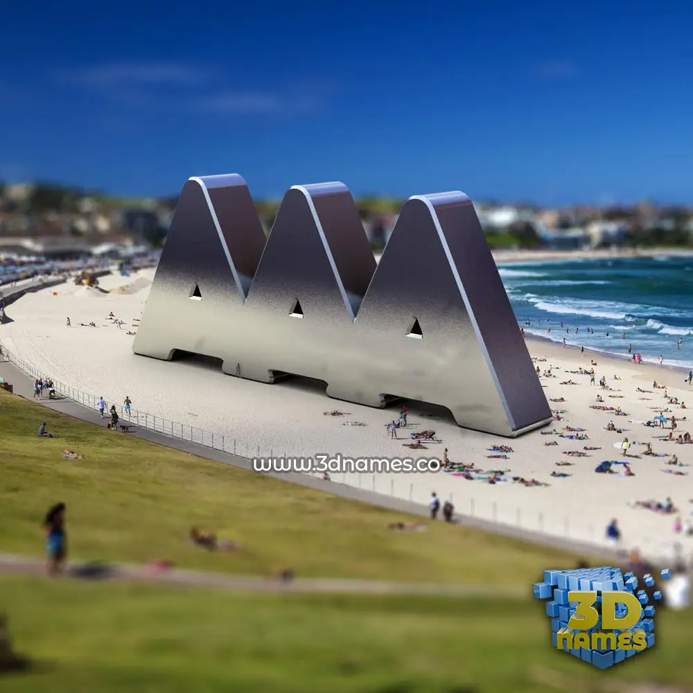 aaa in Bondi Beach style - 3D name wallpaper
