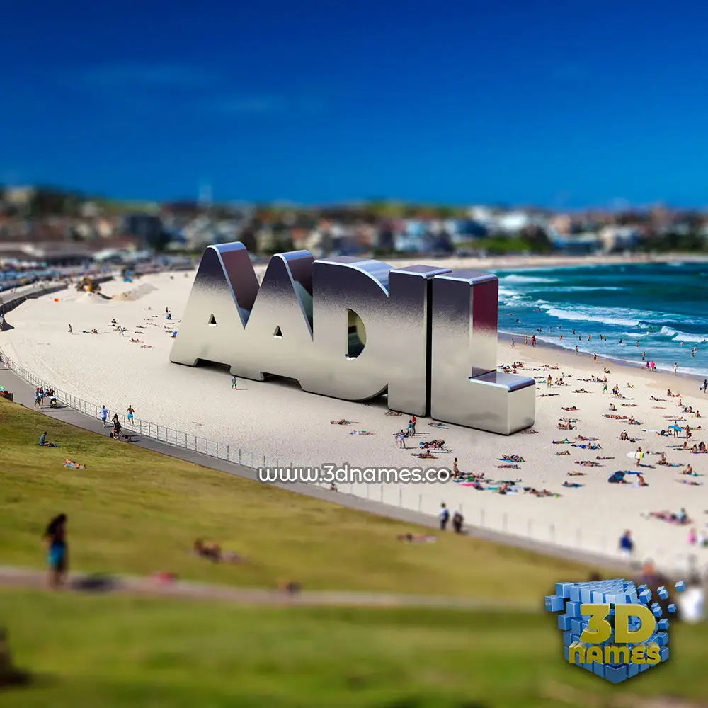 aadil in Bondi Beach style - 3D name wallpaper
