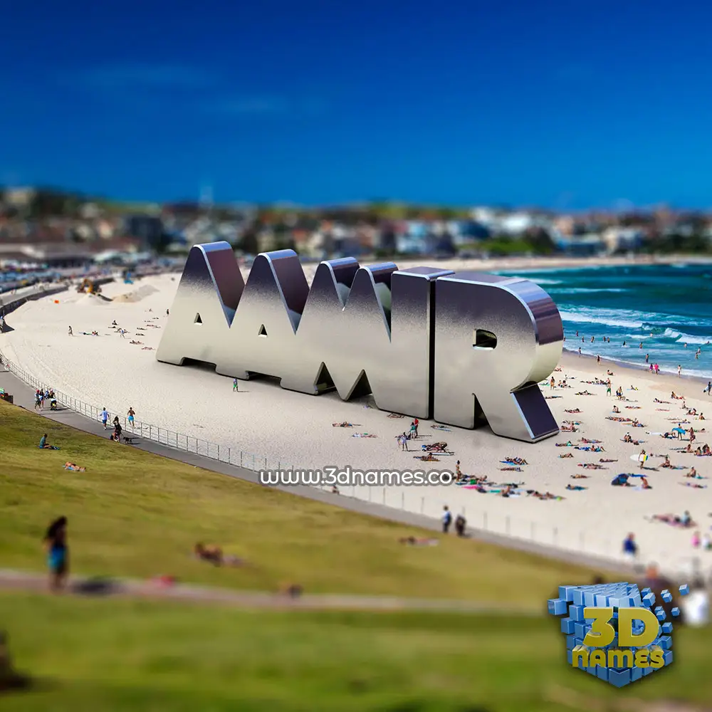 aamir in Bondi Beach style - 3D name wallpaper
