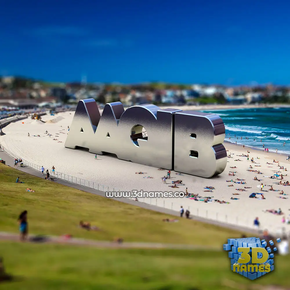aaqib in Bondi Beach style - 3D name wallpaper
