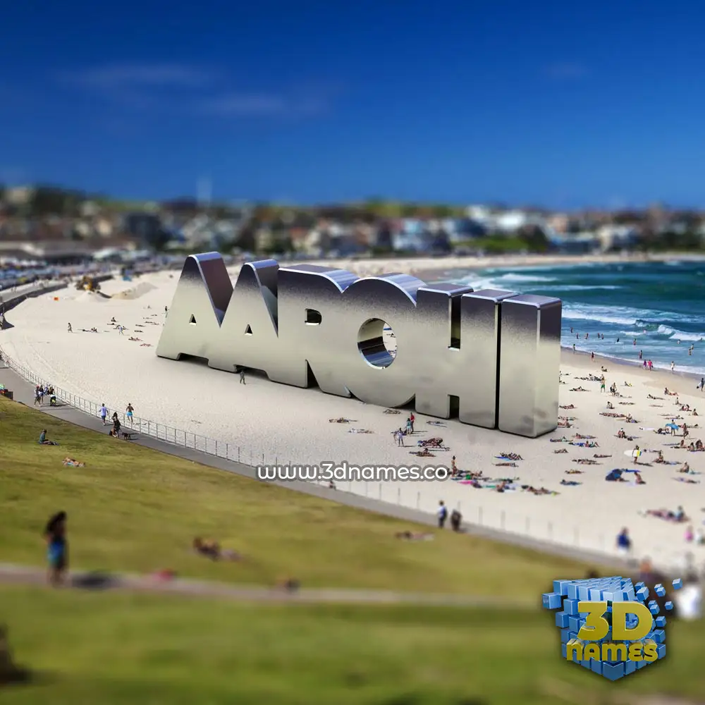 aarohi in Bondi Beach style - 3D name wallpaper