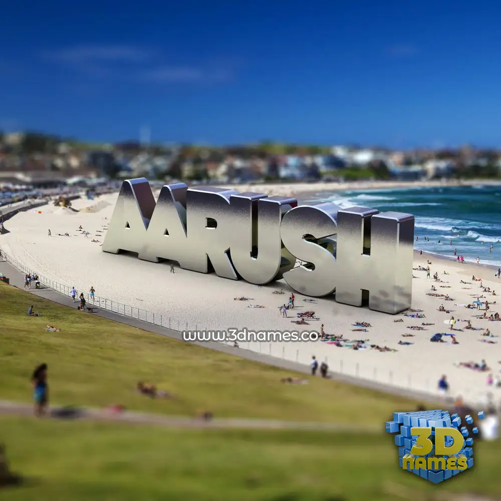 aarush in Bondi Beach style - 3D name wallpaper