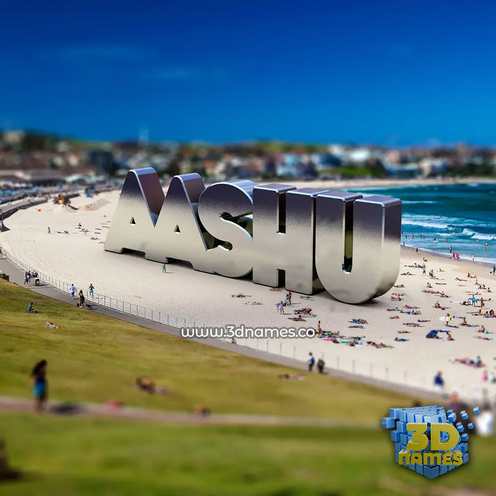 aashu in Bondi Beach style - 3D name wallpaper