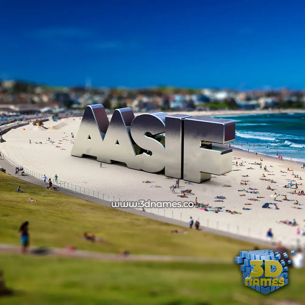 aasif in Bondi Beach style - 3D name wallpaper