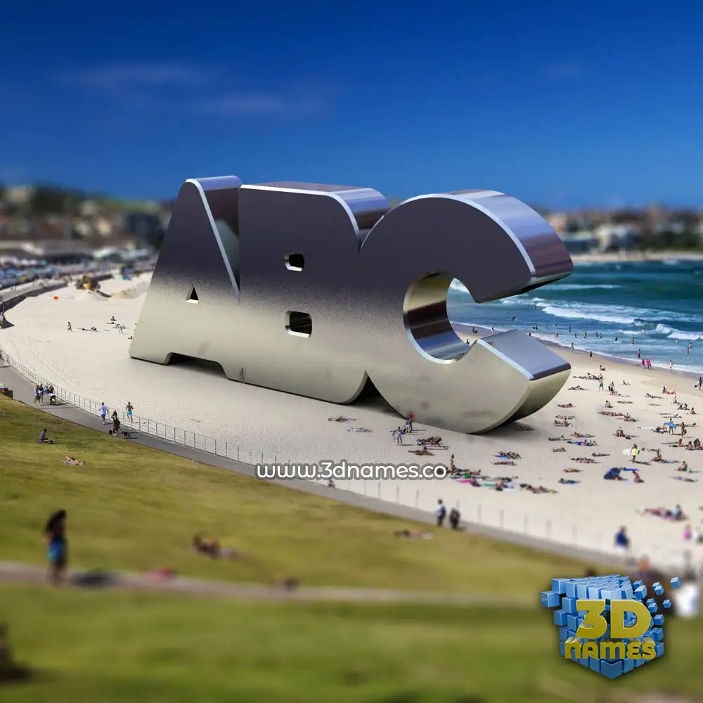 abc in Bondi Beach style - 3D name wallpaper