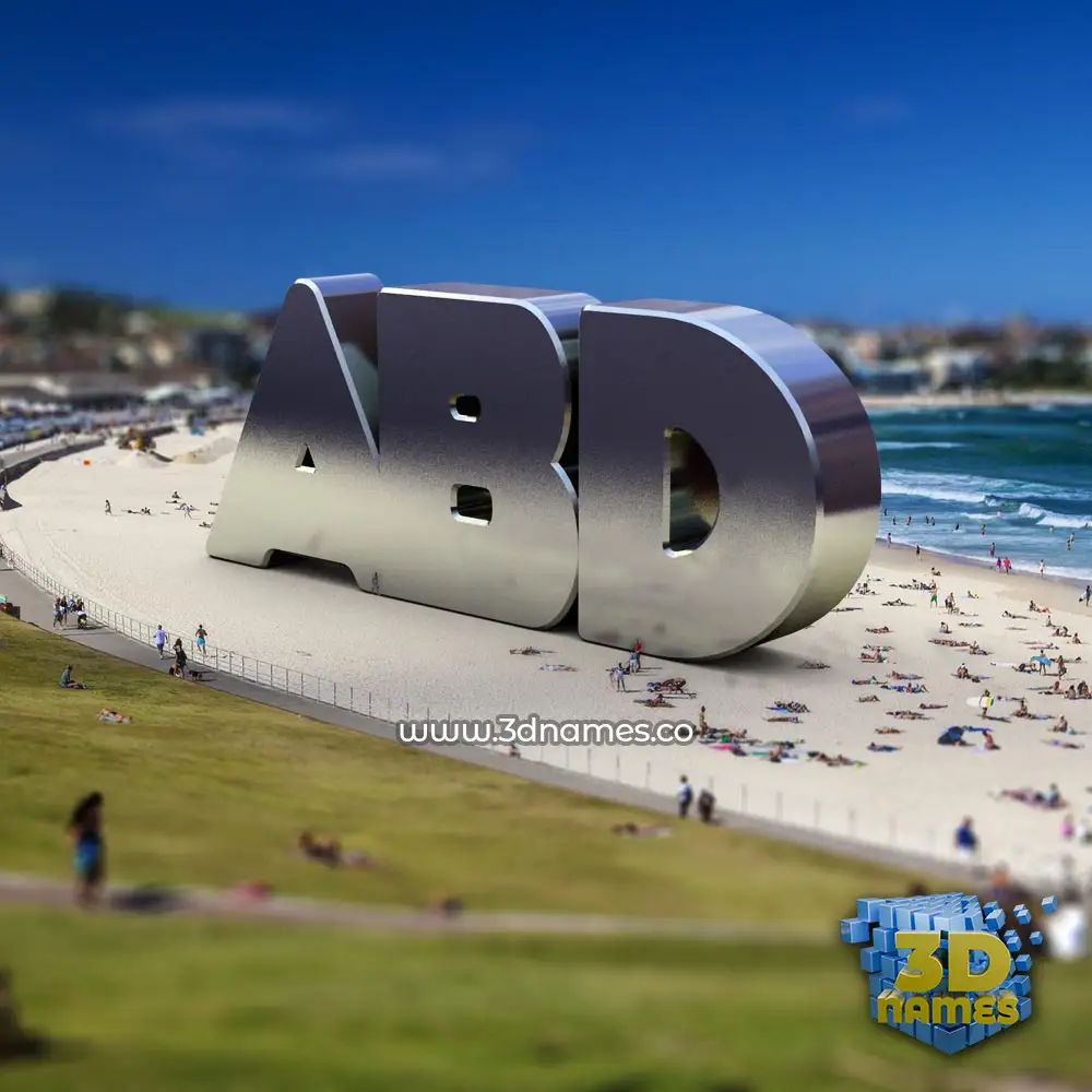 abd in Bondi Beach style - 3D name wallpaper