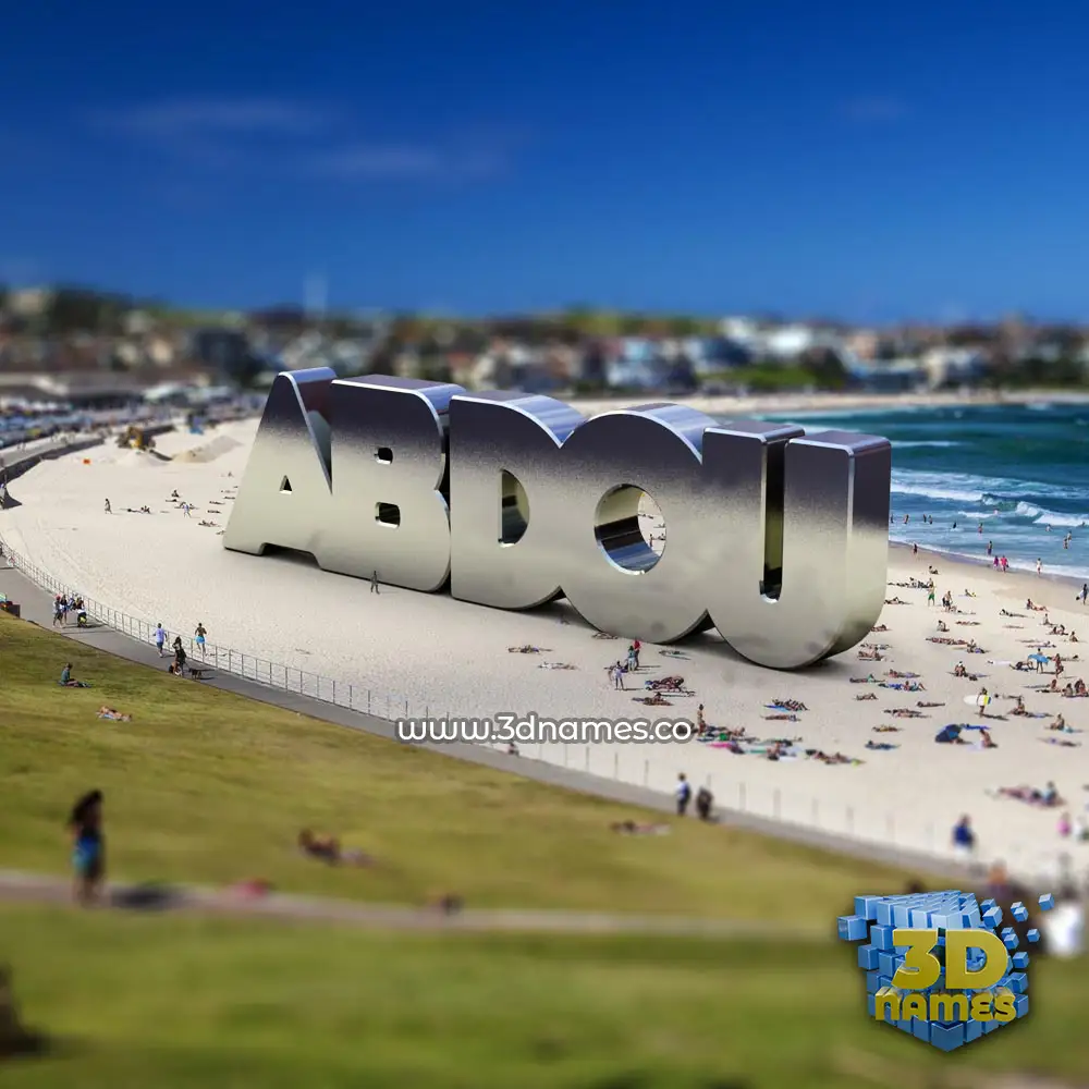 abdou in Bondi Beach style - 3D name wallpaper