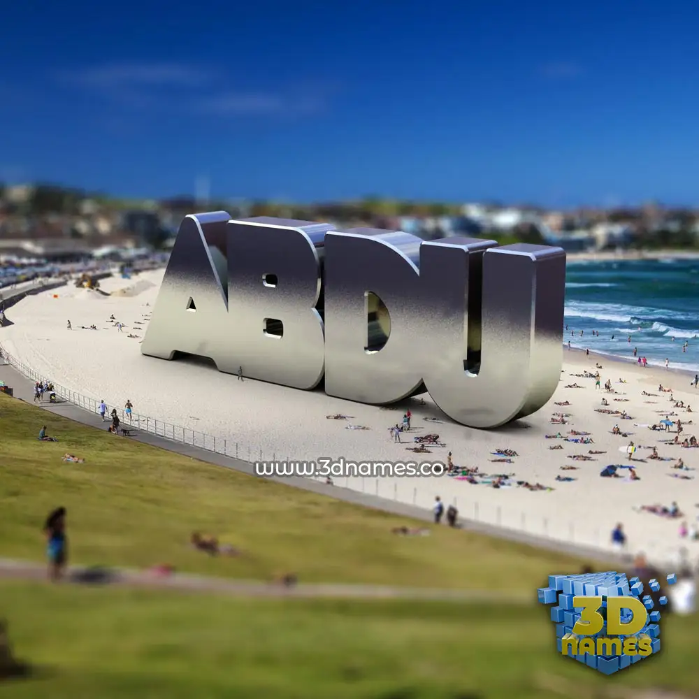 abdu in Bondi Beach style - 3D name wallpaper