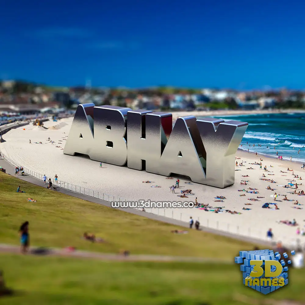 abhay in Bondi Beach style - 3D name wallpaper