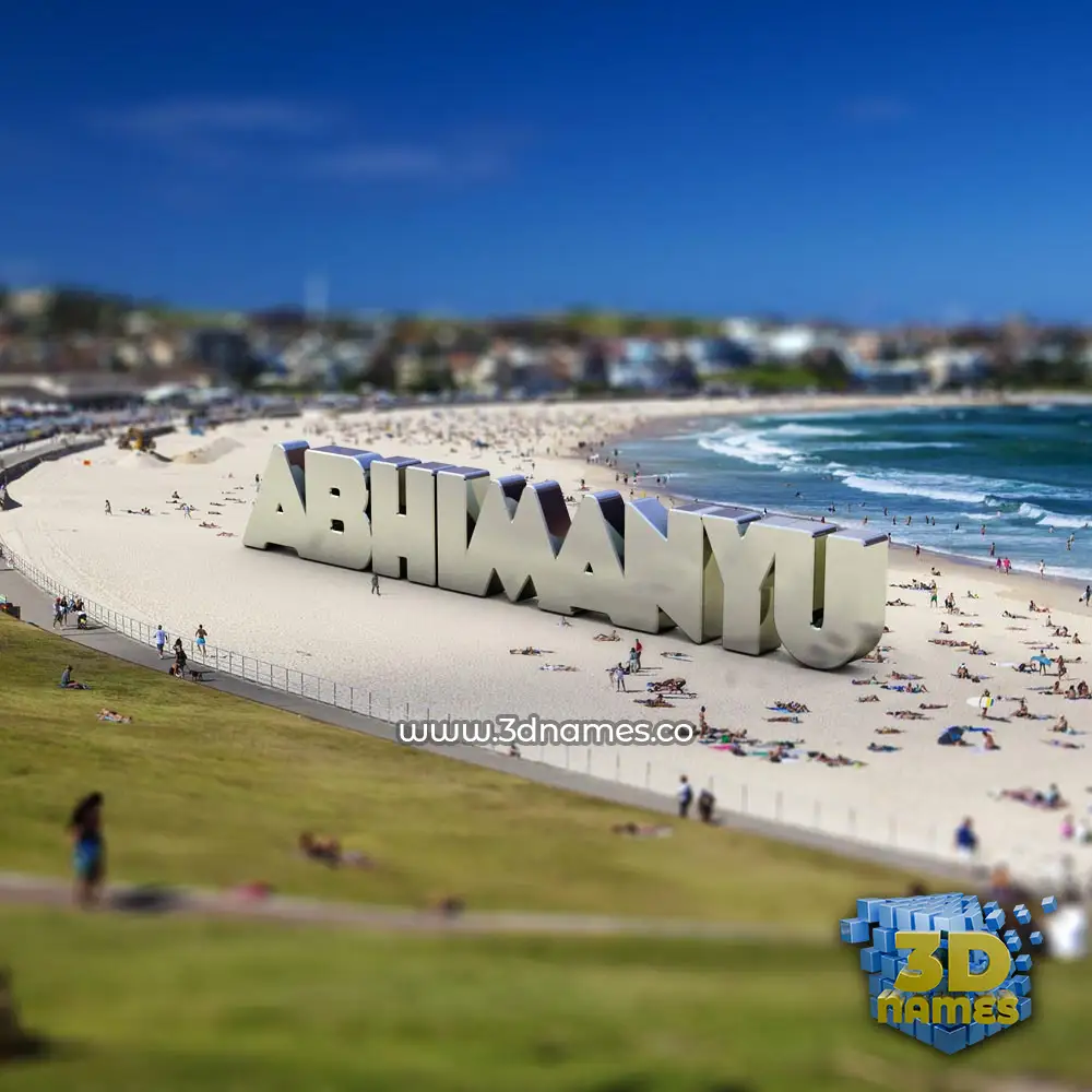 abhimanyu in Bondi Beach style - 3D name wallpaper