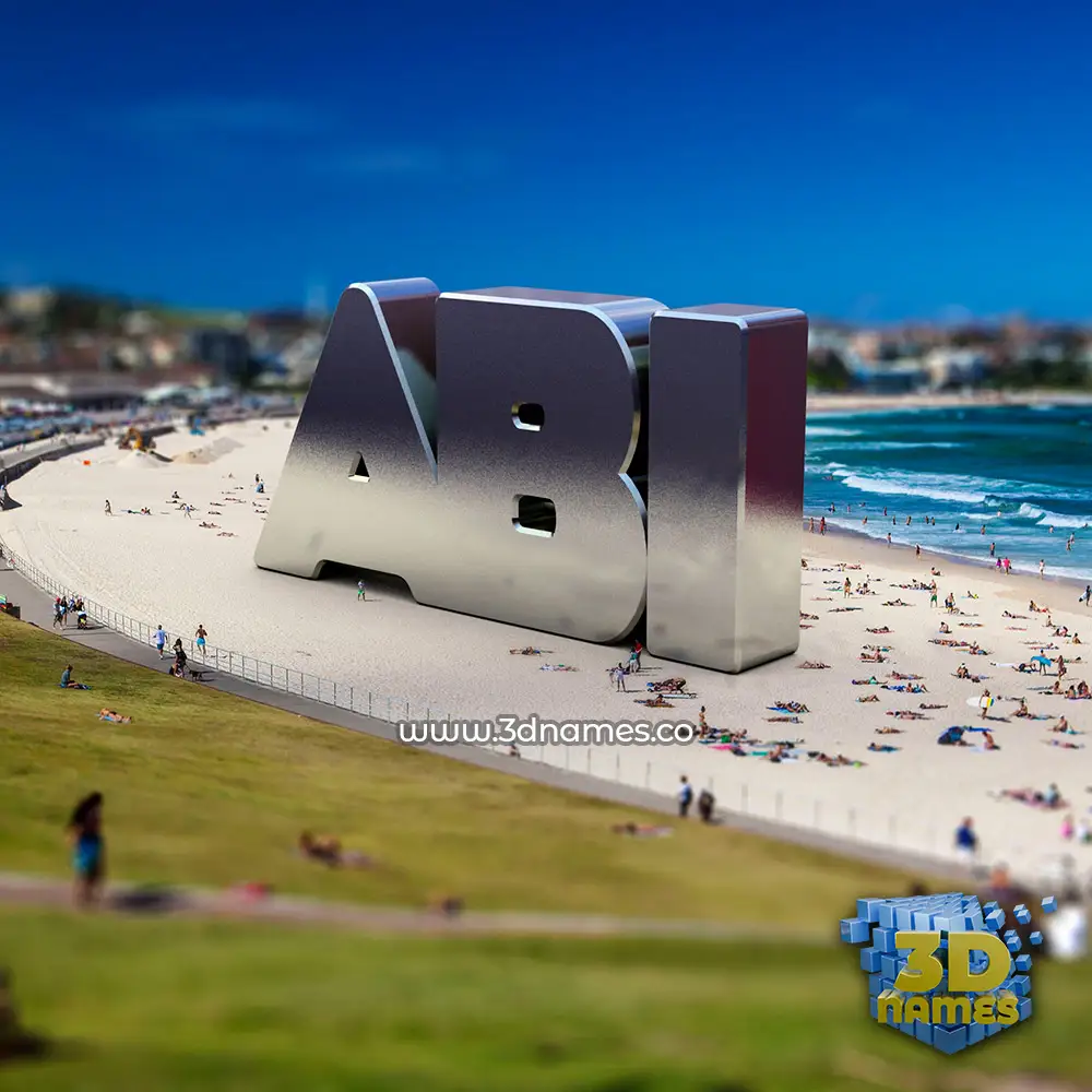 abi in Bondi Beach style - 3D name wallpaper