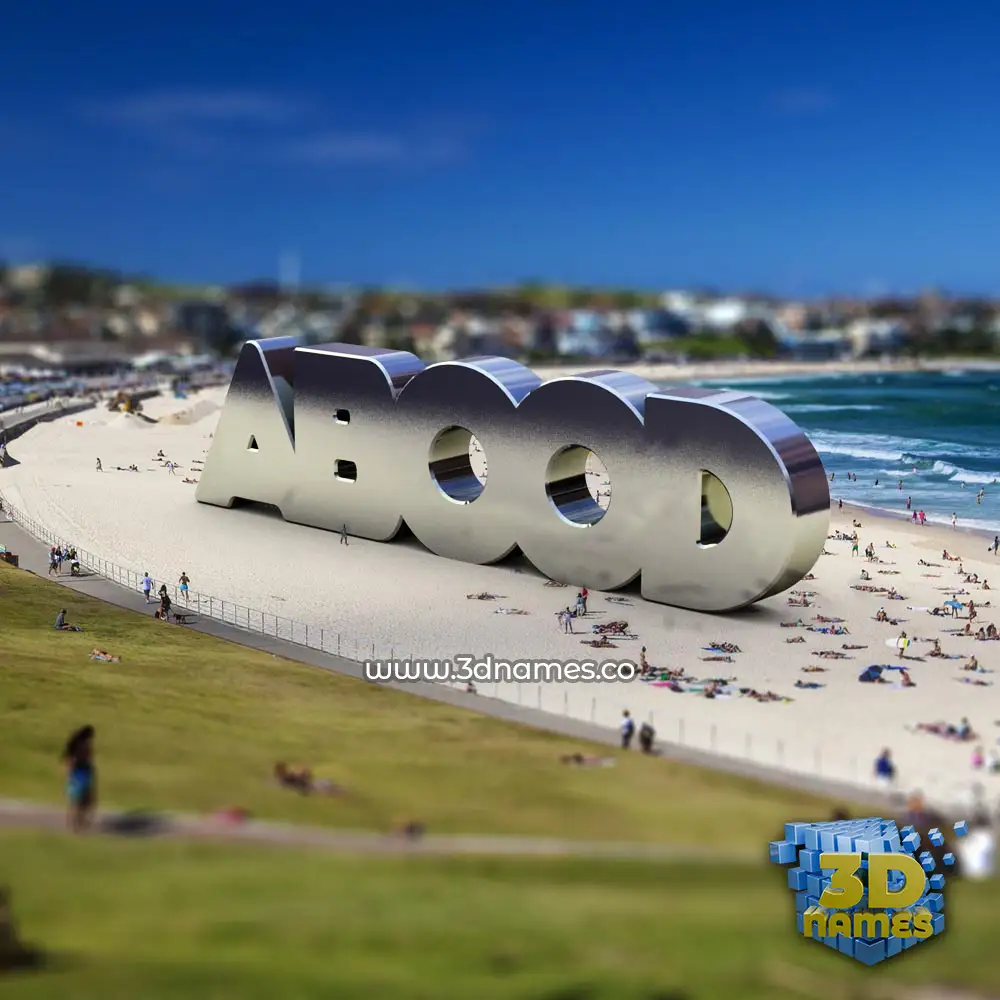 abood in Bondi Beach style - 3D name wallpaper
