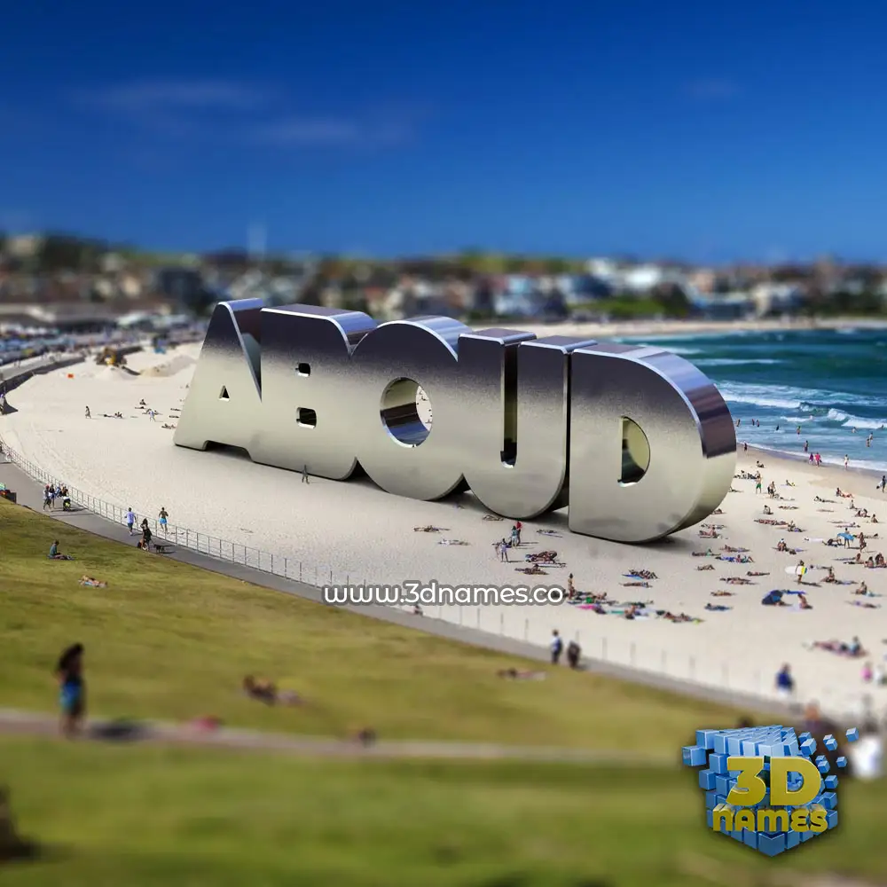 aboud in Bondi Beach style - 3D name wallpaper