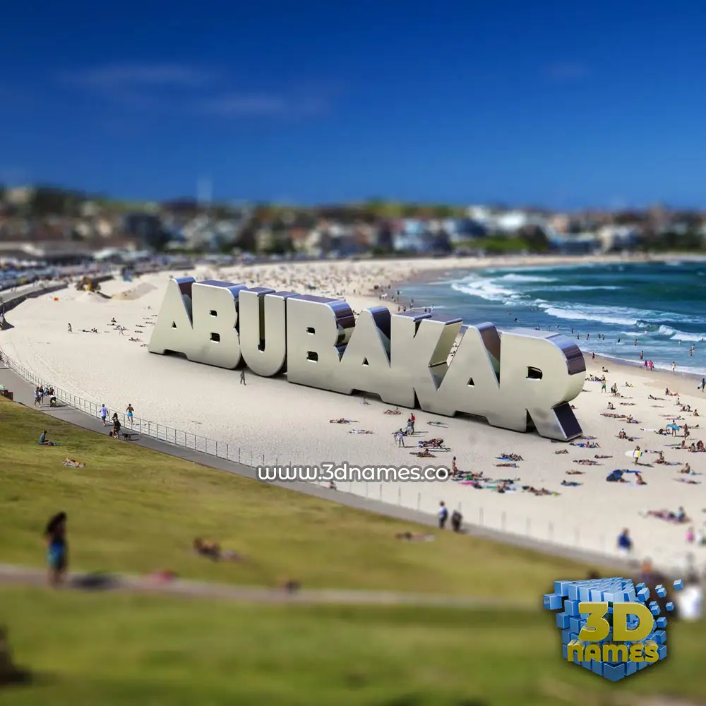 abubakar in Bondi Beach style - 3D name wallpaper