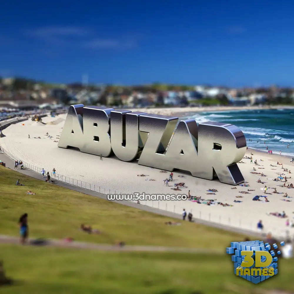 abuzar in Bondi Beach style - 3D name wallpaper