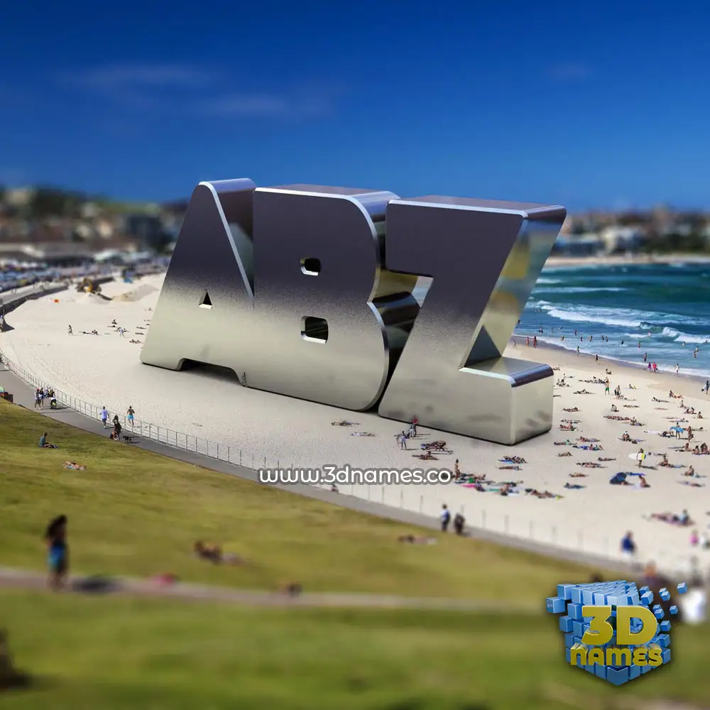 abz in Bondi Beach style - 3D name wallpaper