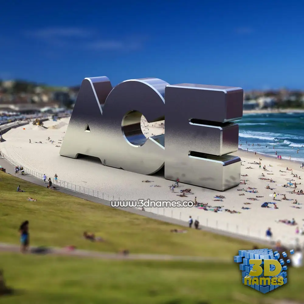 ace in Bondi Beach style - 3D name wallpaper