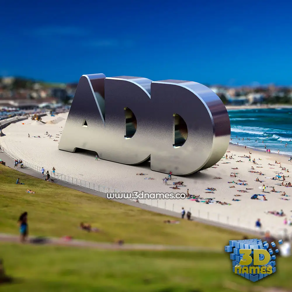 add in Bondi Beach style - 3D name wallpaper