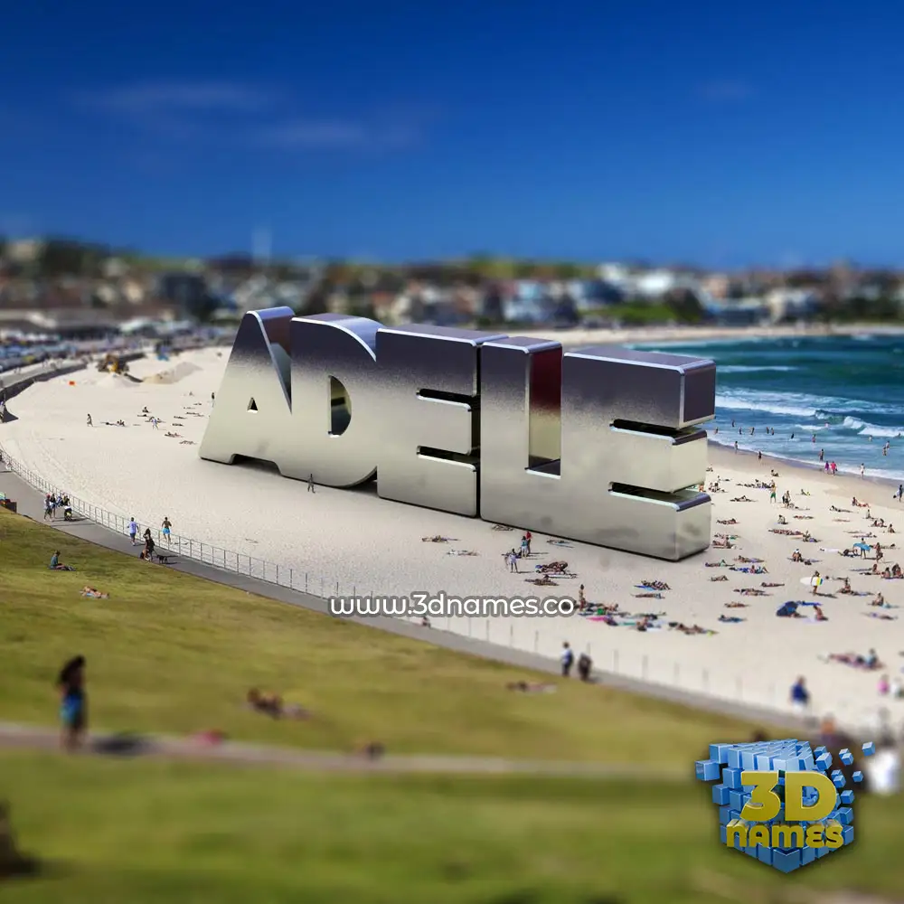 adele in Bondi Beach style - 3D name wallpaper