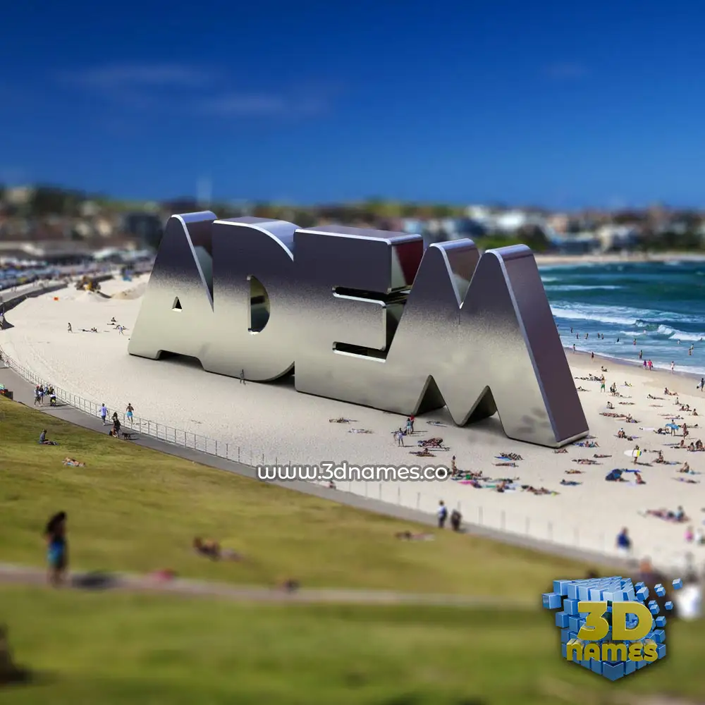 adem in Bondi Beach style - 3D name wallpaper