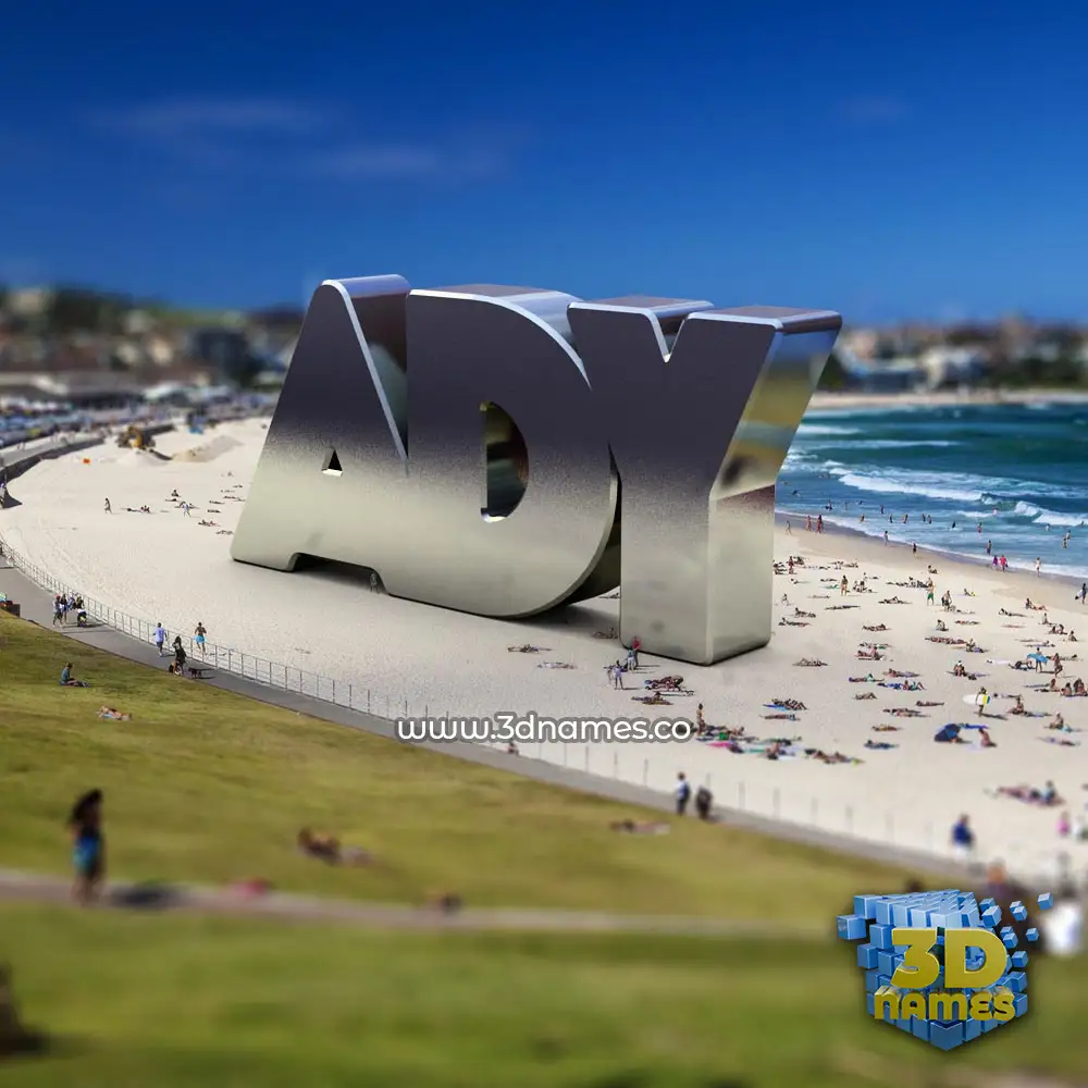ady in Bondi Beach style - 3D name wallpaper