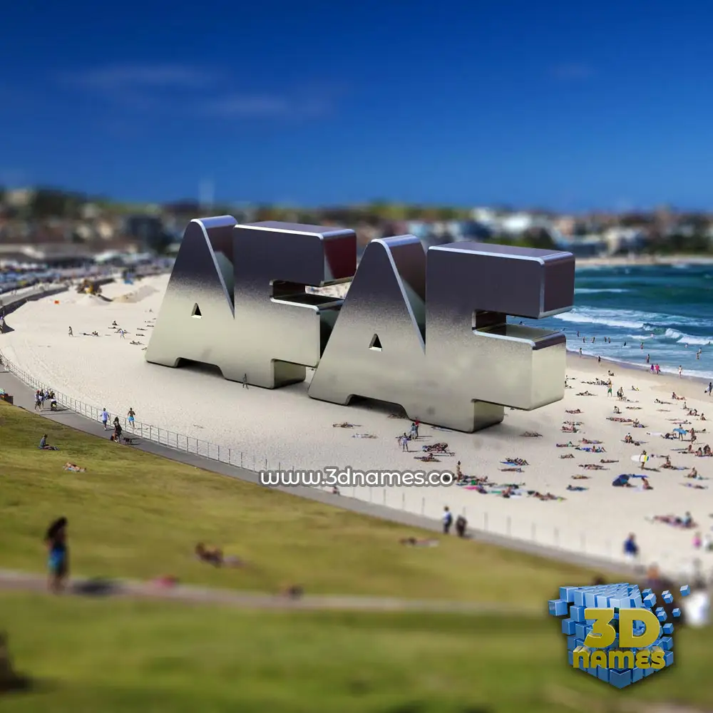 afaf in Bondi Beach style - 3D name wallpaper