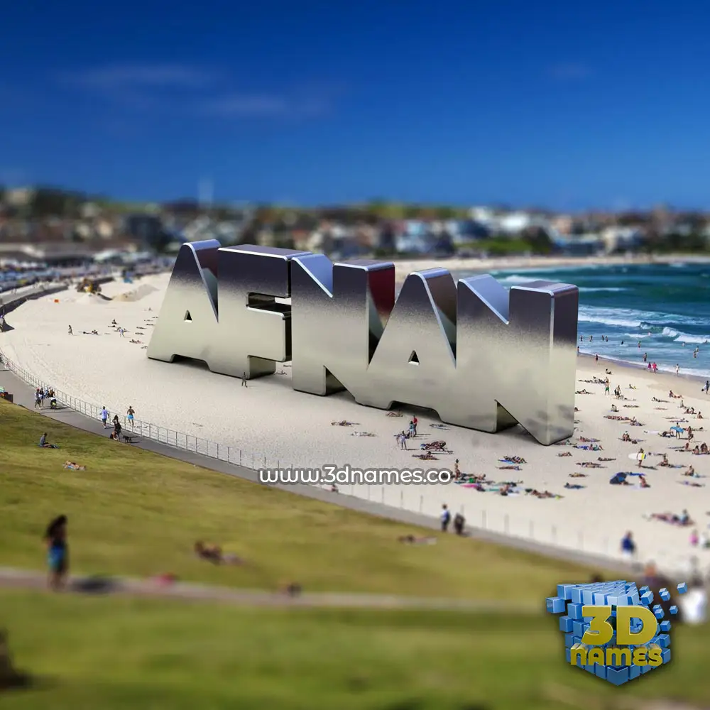 afnan in Bondi Beach style - 3D name wallpaper