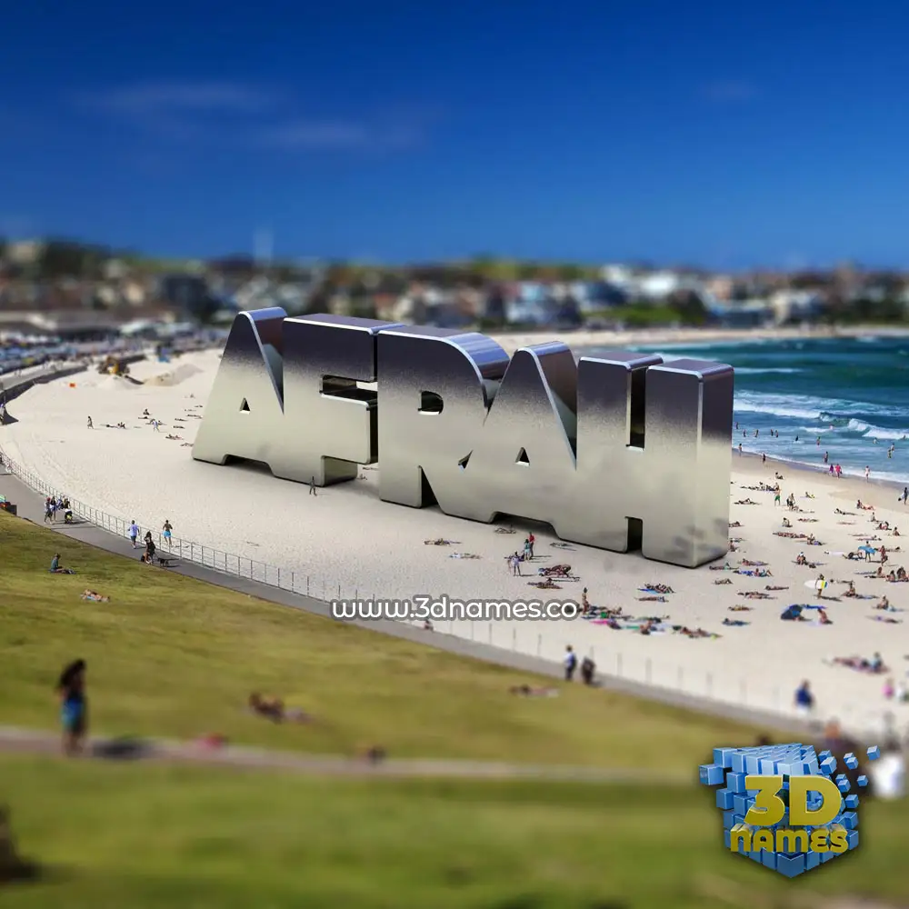 afrah in Bondi Beach style - 3D name wallpaper