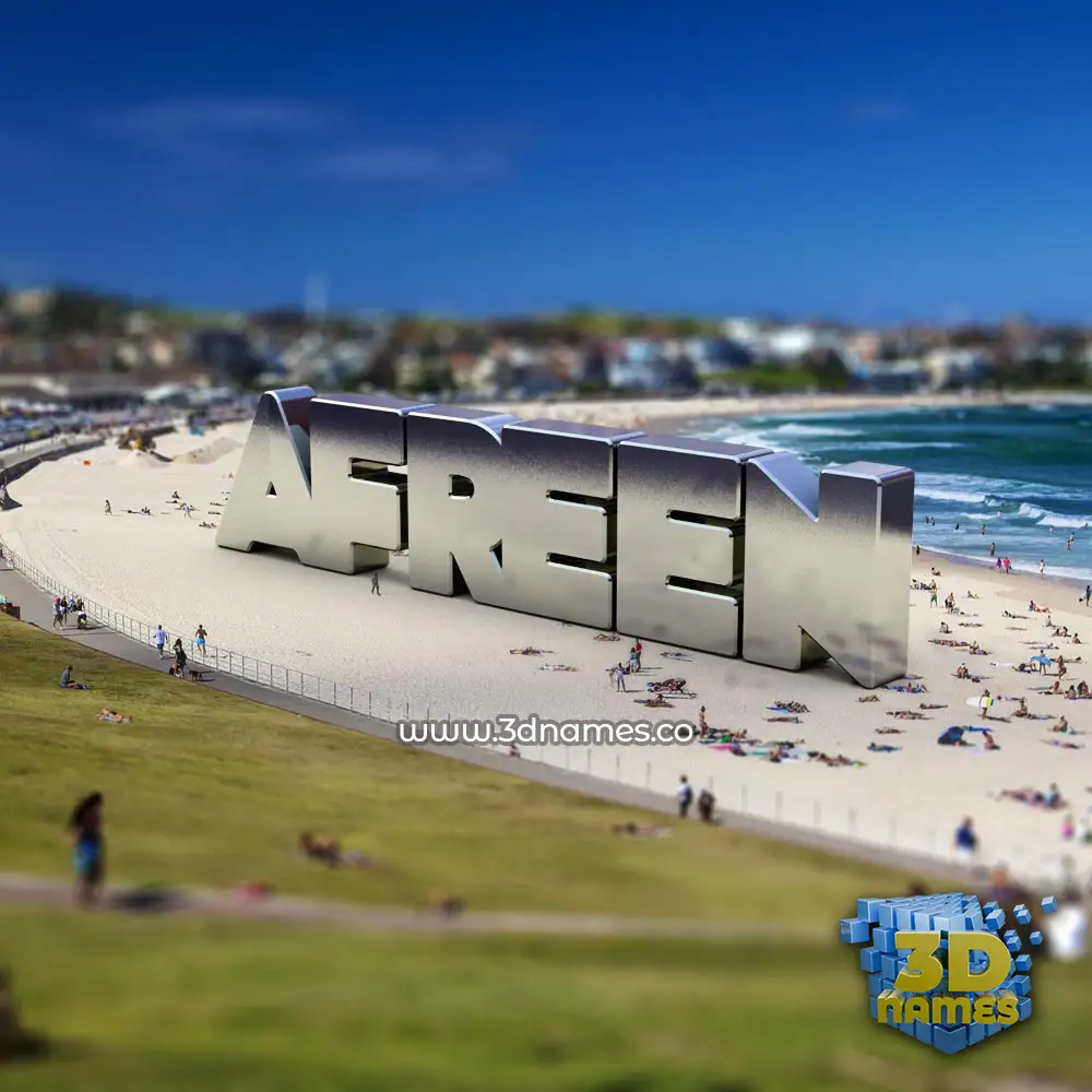 afreen in Bondi Beach style - 3D name wallpaper