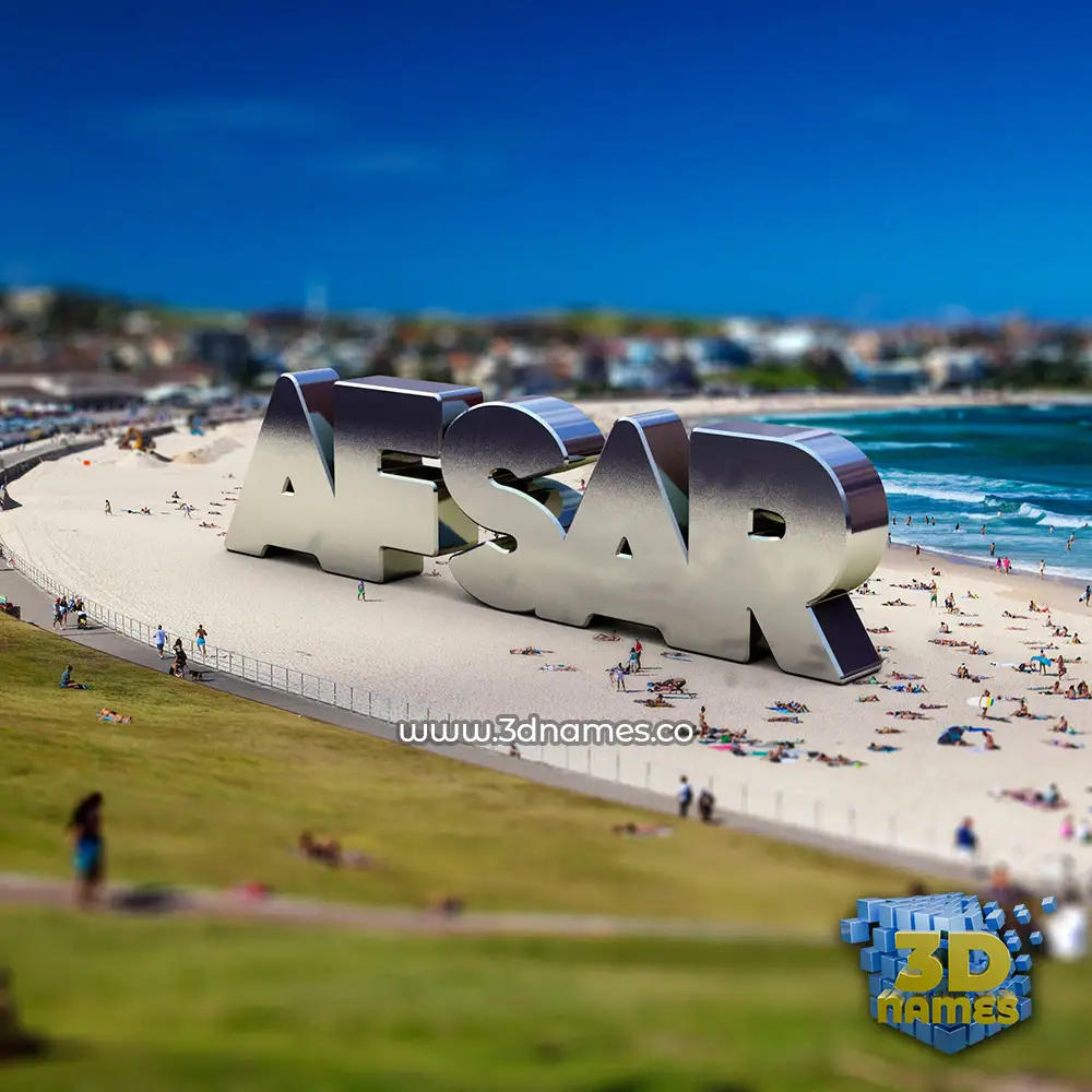 afsar in Bondi Beach style - 3D name wallpaper