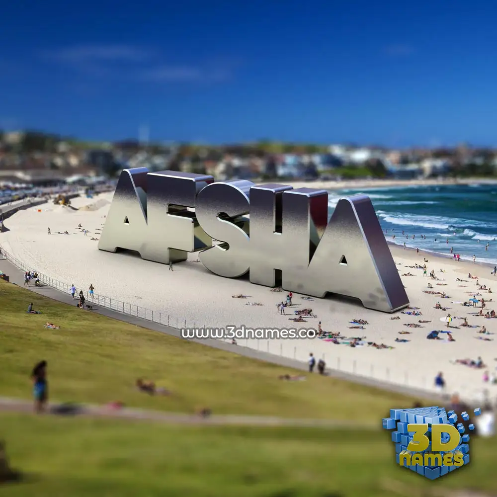 afsha in Bondi Beach style - 3D name wallpaper