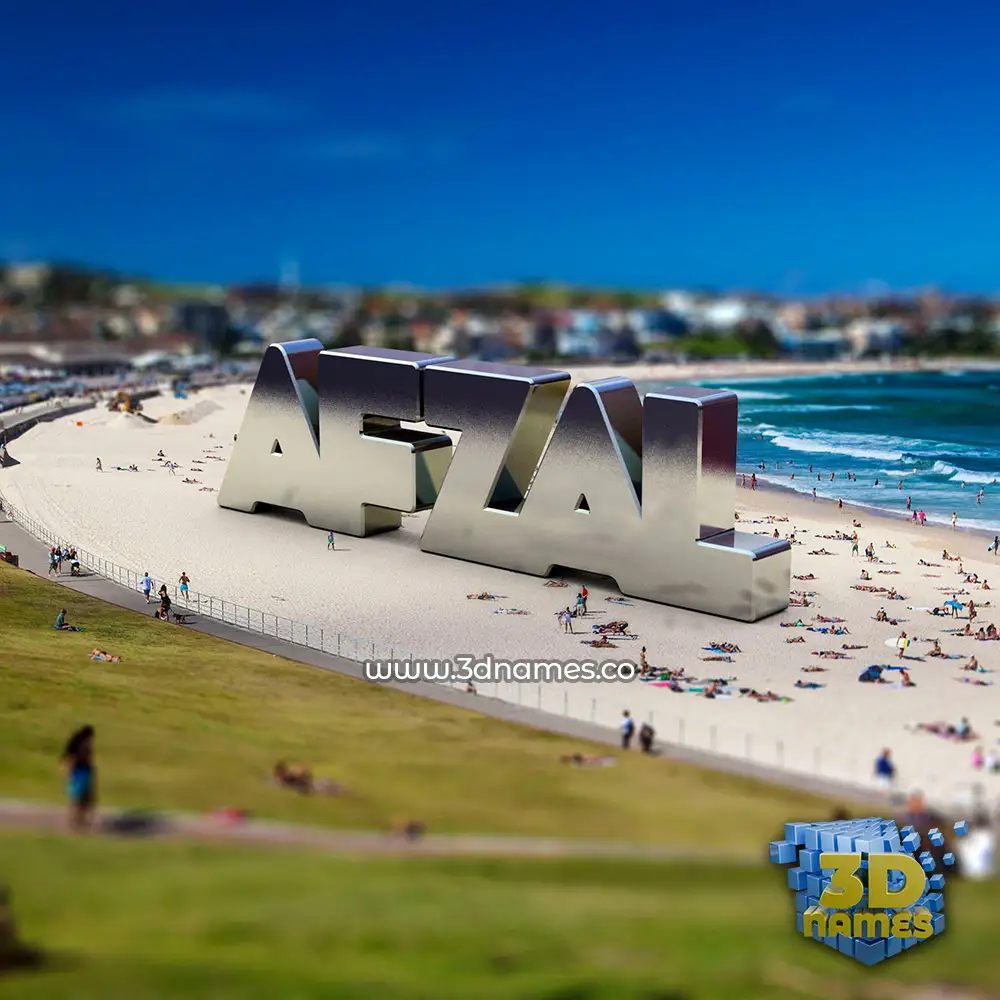 afzal in Bondi Beach style - 3D name wallpaper