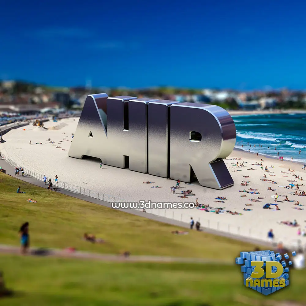ahir in Bondi Beach style - 3D name wallpaper