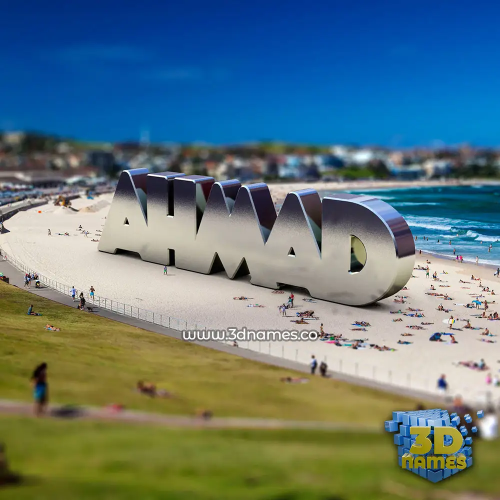 ahmad in Bondi Beach style - 3D name wallpaper