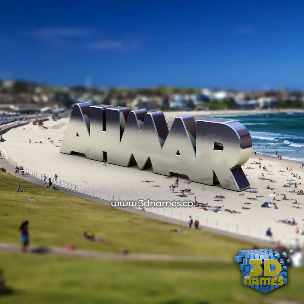 ahmar in Bondi Beach style - 3D name wallpaper