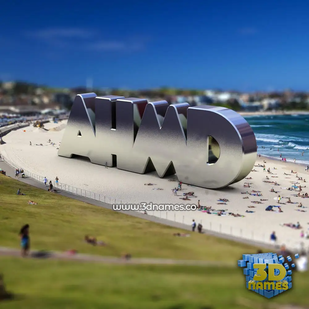 ahmd in Bondi Beach style - 3D name wallpaper