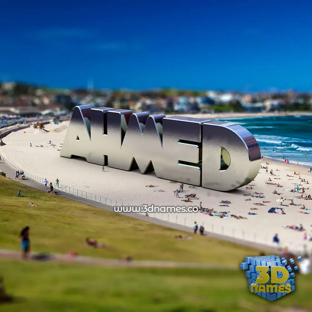 ahmed in Bondi Beach style - 3D name wallpaper