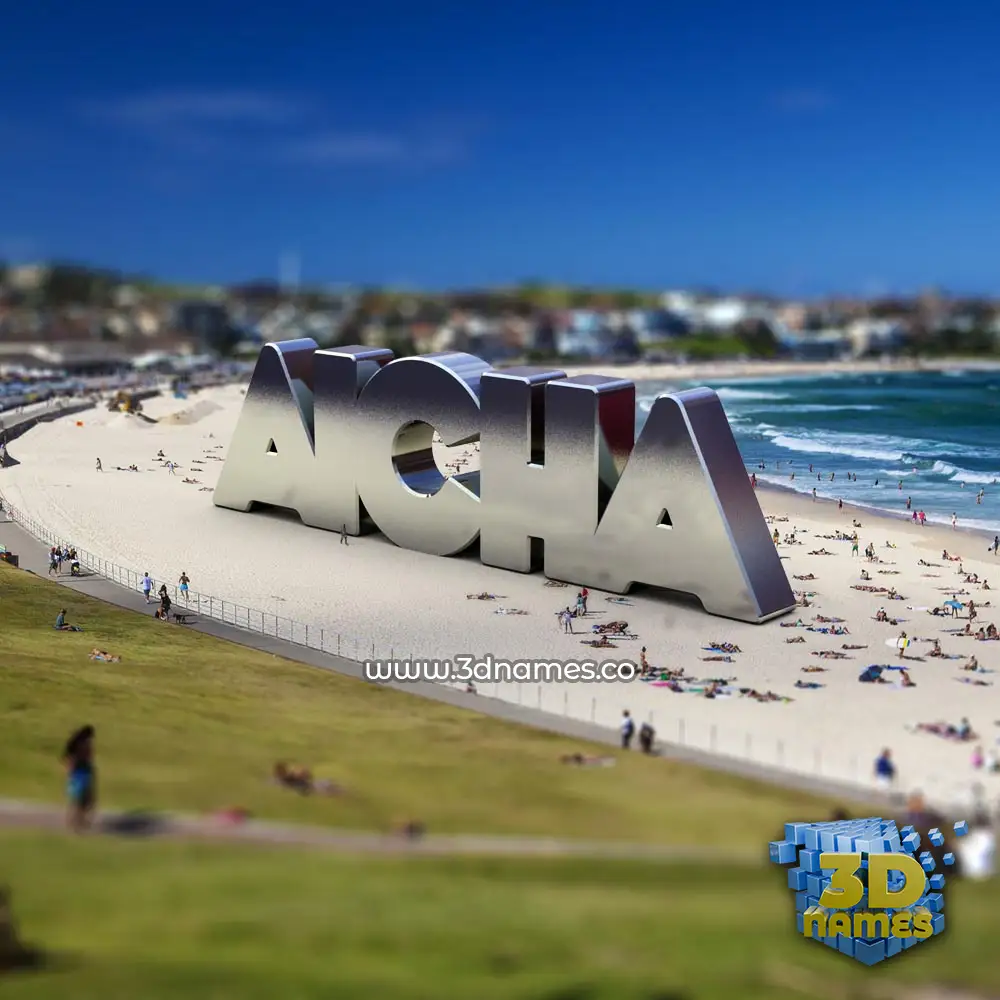 aicha in Bondi Beach style - 3D name wallpaper