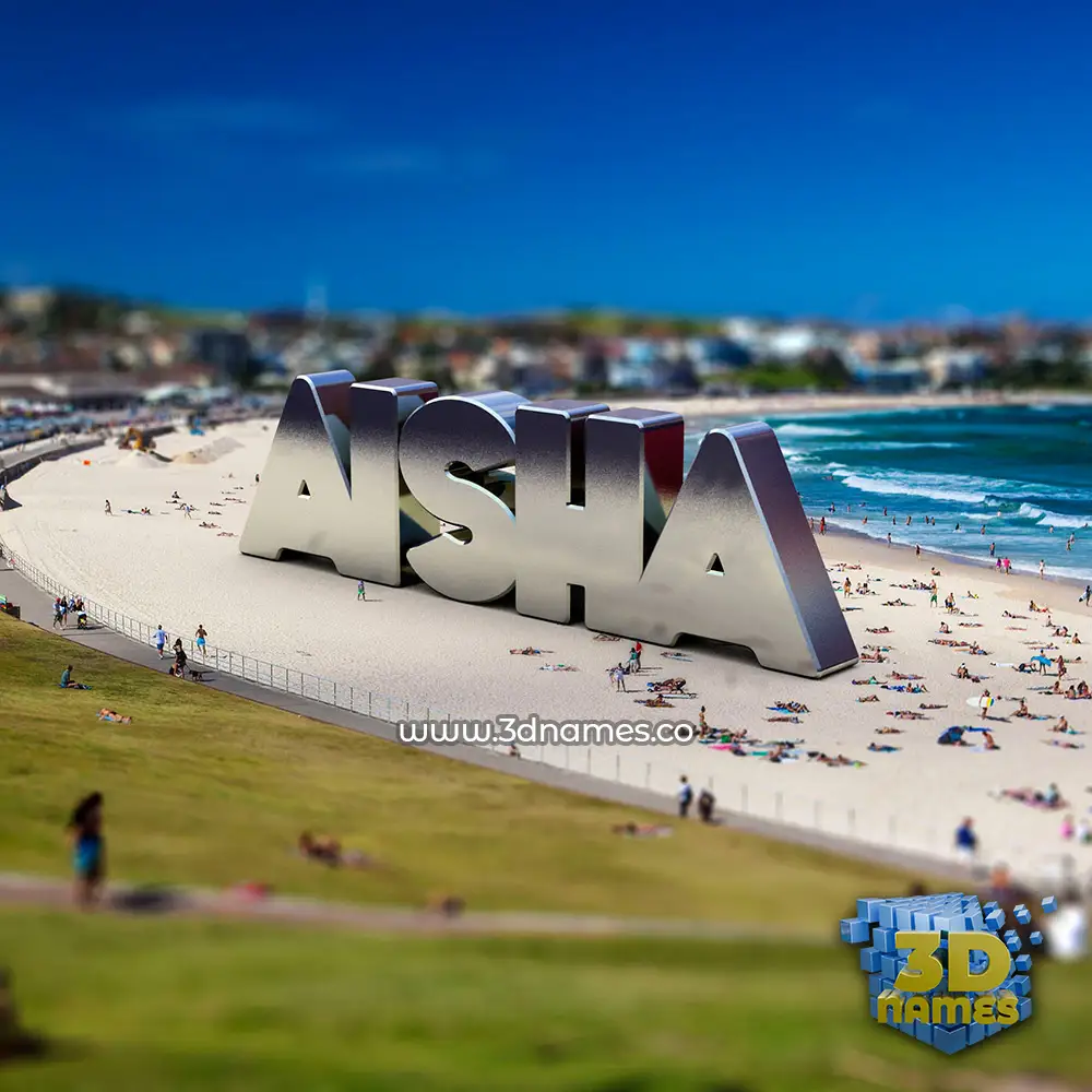 aisha in Bondi Beach style - 3D name wallpaper