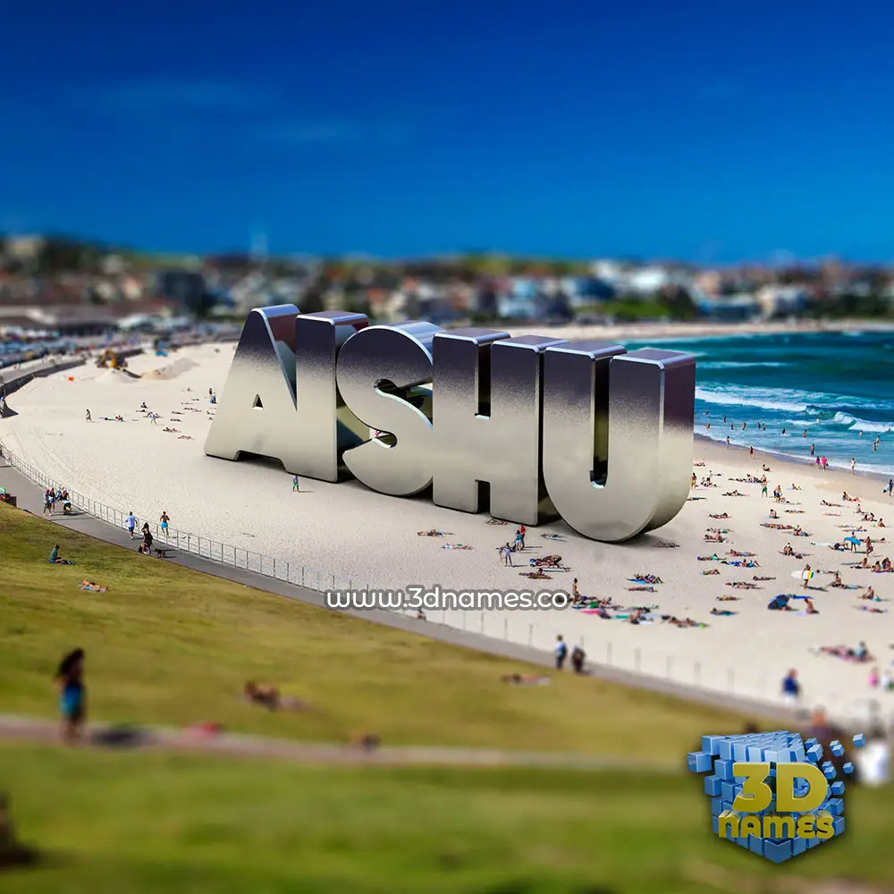 aishu in Bondi Beach style - 3D name wallpaper
