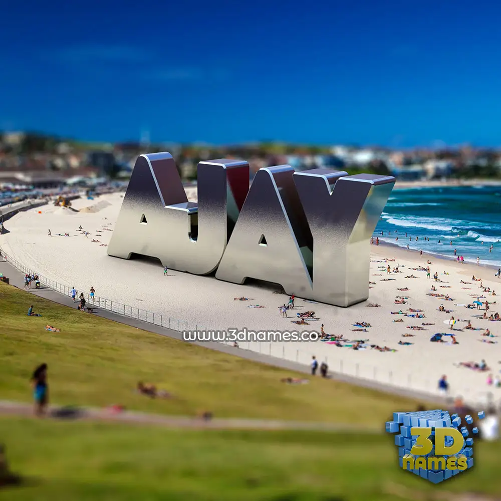 ajay in Bondi Beach style - 3D name wallpaper
