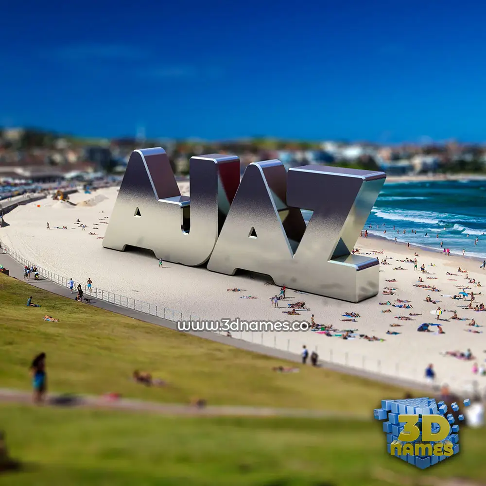 ajaz in Bondi Beach style - 3D name wallpaper