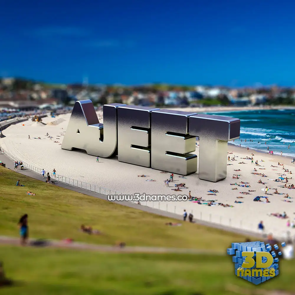 ajeet in Bondi Beach style - 3D name wallpaper