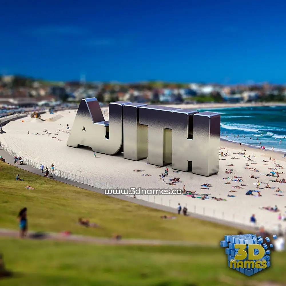 ajith in Bondi Beach style - 3D name wallpaper